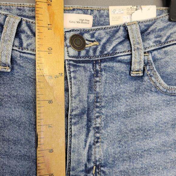 SO Jeans Womens 7/28W Blue High Rise Curvy 90s Bootcut Raw Hem Stretch Denim - Picture 9 of 16